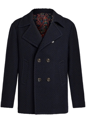 ETRO double-breasted wool peacoat - Blue