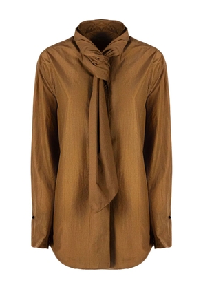Alberta Ferretti curved-hem shirt - Brown