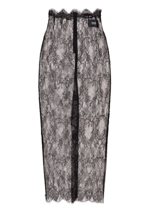 Dolce & Gabbana semi-sheer lace midi skirt - Black