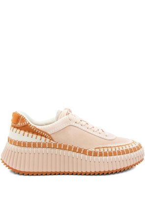 Chloé lace-up platform trainers - Pink