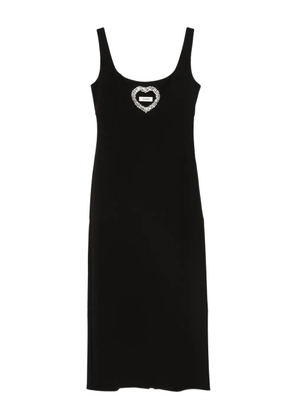 SANDRO heart-embellished sleeveless midi dress - Black