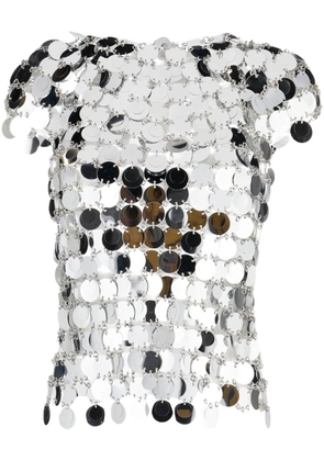 Rabanne metallic-disks short-sleeved top - Silver