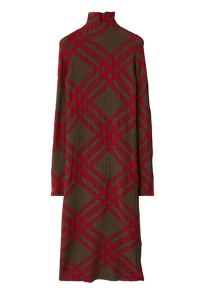 Burberry checkered wool blend shift dress - Green