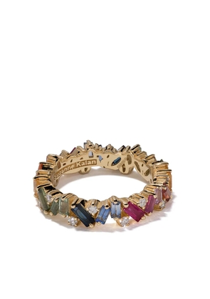 Suzanne Kalan 18kt yellow gold, diamond and sapphire Eternity Rainbow band