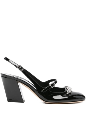 Jimmy Choo 70mm Belinda crystal-embellished slingback pumps - Black