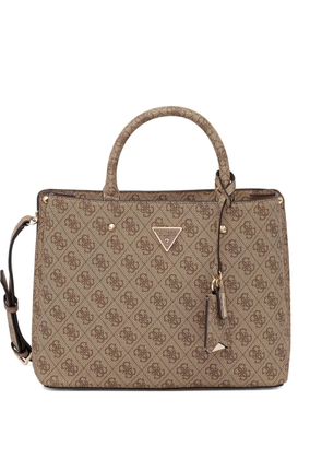 GUESS USA monogram-pattern crossbody bag - Brown