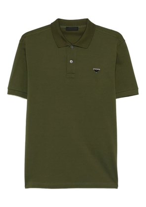 Prada triangle-logo polo shirt - Green