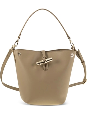 Longchamp Le Roseau leather bucket bag - Neutrals