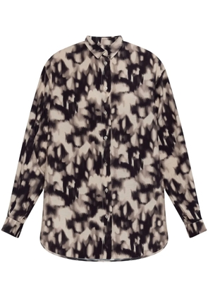 SAMSOE SAMSOE abstract-pattern print shirt - Brown