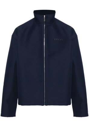 Gucci embroidered-logo jacket - Blue