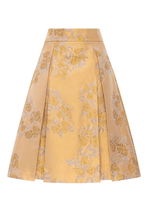 MALIPARMI Indian Princess floral pleated mini skirt - Gold