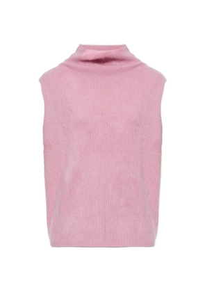 Lisa Yang brushed buttoned top - Pink