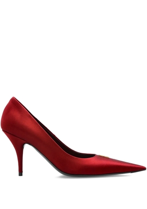 Balenciaga pointed logo-detail pumps - Red