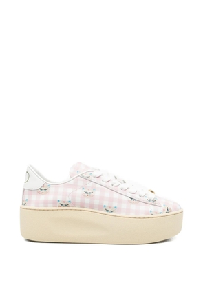 Valentino Garavani gingham platform sneakers - Pink