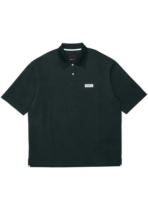 Purple Brand logo-patch pique polo shirt - Black