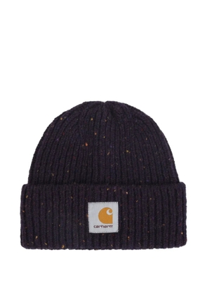 Carhartt WIP Anglistic speckled logo-patch beanie - Purple