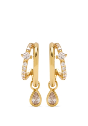 Astrid & Miyu crystal-embellished drop earrings - Gold