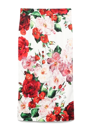 Dolce & Gabbana floral midi skirt - White