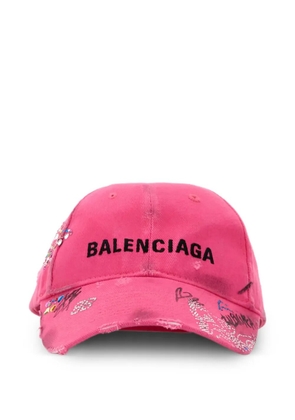 Balenciaga embellished canvas baseball cap - Pink