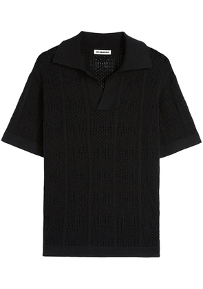 Jil Sander knitted polo shirt - 001 BLACK