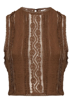 Charo Ruiz Ibiza lace-detail sleeveless top - Brown