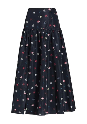 Cinq A Sept Theora tumbling-carnations midi skirt - Black