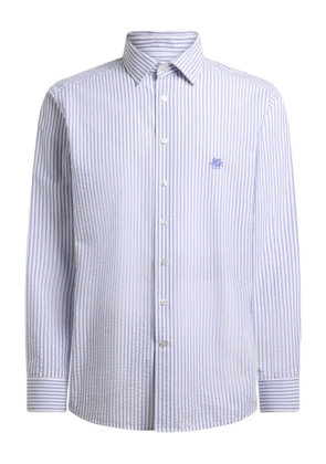 ETRO striped seersucker shirt - White