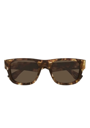 Gucci Eyewear havana-pattern square-frame sunglasses - Brown