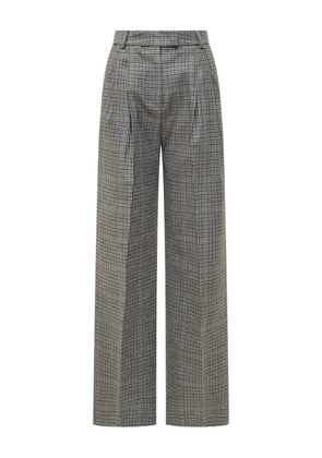 DES PHEMMES pleated check trousers - Grey