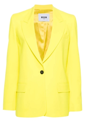 MSGM single-breasted peak-lapels blazer - Yellow
