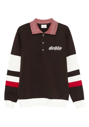 Drôle De Monsieur stripe-detail polo shirt - Brown