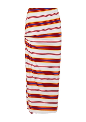 Rabanne striped draped skirt - White