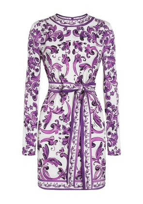 Dolce & Gabbana Majolica-print mini dress - Purple