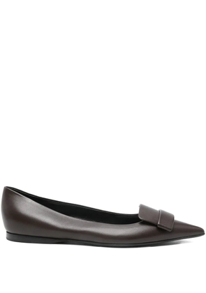 Sergio Rossi pointed leather loafers - Brown
