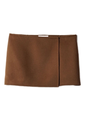 Miu Miu wrap-effect mini skirt - Brown