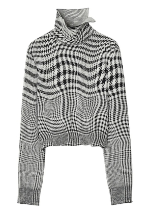 Burberry high-neck houndstooth jacquard jumper - Black