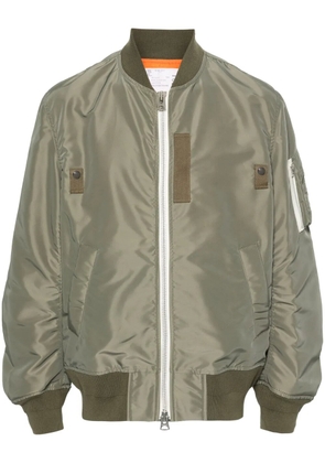 sacai zip-up bomber jacket - Green