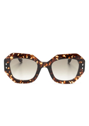 Isabel Marant Eyewear tortoiseshell geometric-frame sunglasses - Brown