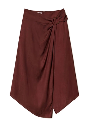 TWINSET jacquard ring-detail midi skirt - Brown