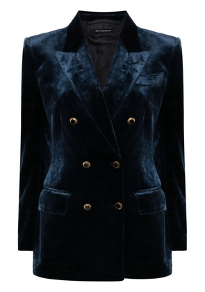 TOM FORD velvet double-breasted blazer - Blue