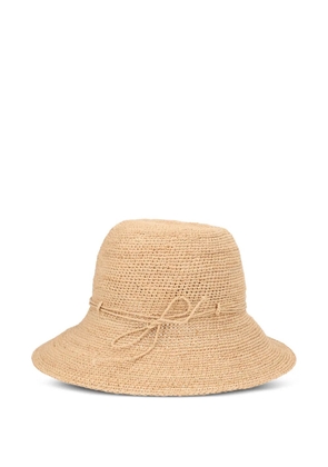 Helen Kaminski raffia bow-detail hat - Neutrals