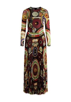 alice + olivia Ivey sunburst-pleated maxi dress - Black