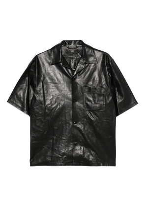 AMIRI leather camp-collar shirt - Black