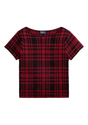 Polo Ralph Lauren boat-neck plaid t-shirt - Red