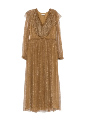 Ulla Johnson ruffled long-sleeve dress - Brown