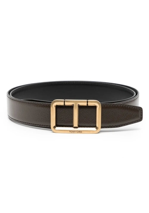 TOM FORD T-buckle leather belt - Brown