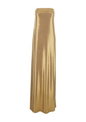 Norma Kamali metallic side-slit gown - Gold