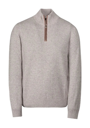 Moorer Osmund-Cws zip-neck sweater - Neutrals