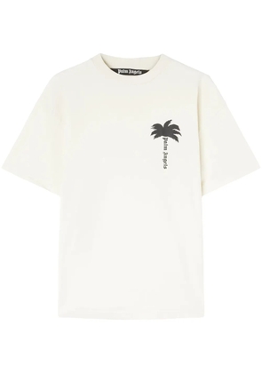 Palm Angels pam tree-print cotton T-shirt - White