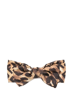 FENDI leopard print bow hair accessory - Brown